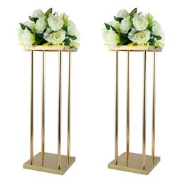 decoration Top Seller Wedding Decoration Centrepieces Rectangle Flowers Stands Metal Flower Vase Stand supplies imake167