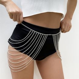 Luxury Rhinestone Waist Belly Chain Women Underwear Festival Clothing Bikini Sexy Rave Dancer Body Jewellery Accessories