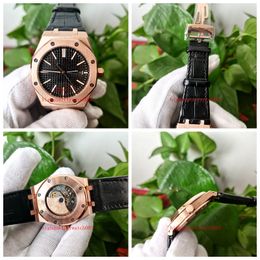 Classic Series Mens Wristwatches 41mm Black Dial Watch Calfskin Leather Strap Bands bracelet Men's Mechanical Transparent Automatic Mechanical Watches