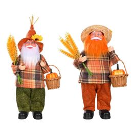 Party Decoration Autumn Gnome Harvest Dwarf Elder Doll Holding Basket Pumpkin Dolls For Thanksgiving Farmhouse Dining Table GiftParty PartyP