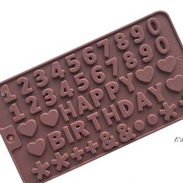 Baking Moulds Digital Chocolate Mould English Love Shape DIY Hand Baked Sugar Turning Chocolate Chip BBF14305