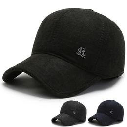 Adjustable Size Winter Mens Earmuffs Hats Plus Velvet Warm Baseball s Ear Protector Casual Sports Cap 220617