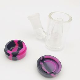 Smoking Accessories Borosilicate Ash Catcher 14mm 45 Degree Silicone Cap for Bong Oil Rigs water pipes 14 mm female joint