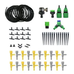 Automatic Drip irrigation system DIY watering kit 2-way greenhouse watering system adjustable irrigation garden 1 set T200530