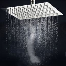 Ultra-Thin Stainless Steel Bathroom Square 6 Inch Shower Large Top Nozzle Rain Bath Head Spray Accessori 220401