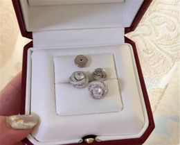 fashion Earrings jewelry S925 sterling silver Small round diamond earrings women jewelry Gift 2022