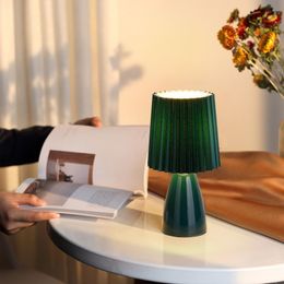 Table Lamps Nordic Ins Style Bedroom Bedside Ceramic Night Light Dormitory Decoration Pleated Lamp Star Starry Sky LampTable