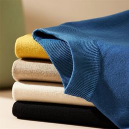 men's cashmere autumn and winter sweater half high neck sweater warm base sweater basic solid Colour long sleeve classic 201126