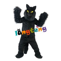 Mascot doll costume 1048 Custom Made Black Fox Wolf Husky Dog Mascot Costume Animal Costume For Holiday