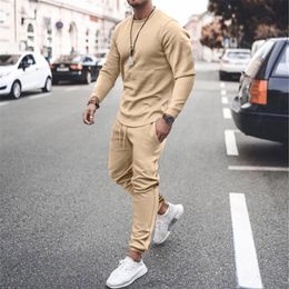 male models clothes Australia - Men's Tracksuits Sets Male Clothing 2-piece Casual O-neck Muscle Long-sleeved Classic Models Of Sports Suits Fashion