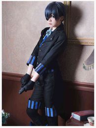 Costume Man Woman Black Butler Kuroshitsuji Cosplay Ciel Phantomhive Cos Japan Clothes Carnaval Come suits with wig uniform full set L2207