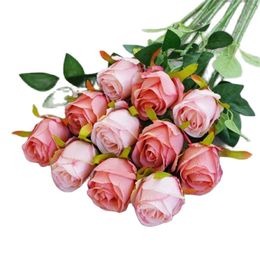 ONE Faux Flower Single Stem Rose Simulation Oil Painting Table Rosa for Wedding Home Decorative Artificial Flowers