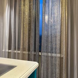 Curtain & Drapes Modern Light Luxury Black Gold Sequined Gradient Tulle Nordic Industrial Style Gray Sheer For Living Bed Room #4Curtain