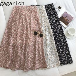 Gagarich Woman Skirt Summer Korean Ins Fashion Temperament Gentle Vintage Floral Slim Versatile High Waist Female 220317