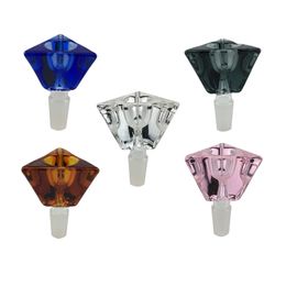 Triangle Smoking Glass Bowls Slide Philtre Thick Bowl 14mm 18mm Male Female Joints For Bongs Hookah Water Pipe