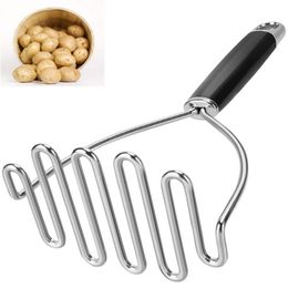 Potato Masher Stainless Steel Kitchen Tools Heavy Duty Mashed Potatoes Masher Professional Metal Wire Masher Gourmet Tool