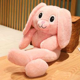 Cm Adjustable Length Long Ear Rabbit Creative Soft Pink Kawaii Stuffed Short Hair Plush Birthday gift J220704