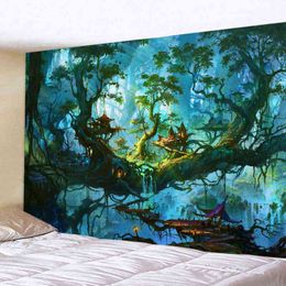 Tapestry Dream Forest Tapestry Hanging Hippie Tapiz Aesthetic Room Home Decor P
