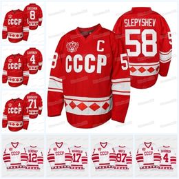 VipCeoMitNess Team Russian Hockey CCCP 75th Anniversary Jersey Anton Slepyshev Kirill Kirsanov Chay Genoway Matvei Michkov Mat Robinson Gusev Nikita