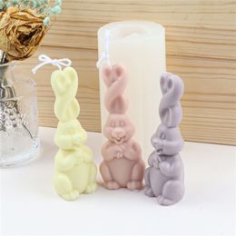 Fancy Long Ears Silicone Resin Mold Scented Candle Making Animal Easter Bunny Design Handmade Cake Ornament Decoration 220629