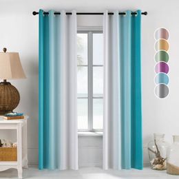 Curtain & Drapes Pcs Gradient Color Balckout Curtains For Bedroom Living Room Kitchen Modern Treatment Blinds Custom MadeCurtain