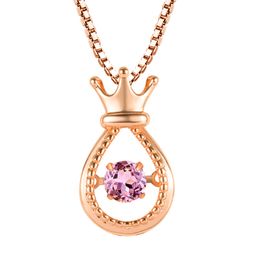 Gold Silver Necklaces for women Crown Water Drop Zircon Necklace Elegant Clavicle Chain Female Simple Wild Pendant Necklace