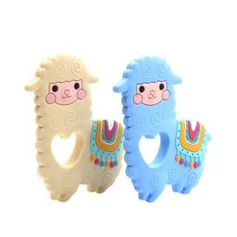 teething chews UK - Alpaca Silicone Teether Food Grade Chewable Baby Teething Toy Infant Newborn Nursing Gifts Baby Toys Silicone Sheep Teether 2280 T2
