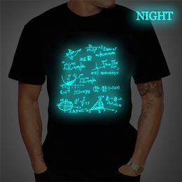 Luminous Math Symbol Print T-Shirt Men's Custom Tee Shirt Summer Short Sleeve Customised T Shirt Plus Size Graphic T-Shirts Tops 220609