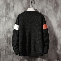 Sweater Men Long Sleeves Autumn Winter Pullover Knitted O-Neck Plus Asian Size 5XL 201203