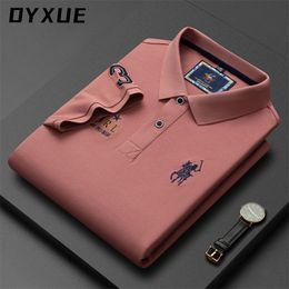 High End Fashion Brand Designer Cotton Polo Shirt Black Men Korean Casual Short sleeve Lapel Golf Tops Clothes 220504
