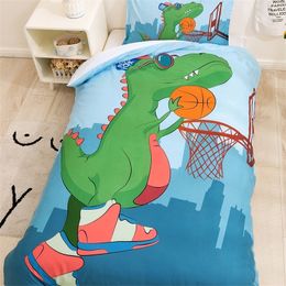 Sport Dinosaur Bedding Set Twin King Size Basketball Duvet Cover Home Custom Bed Quilt Cover Kids Boys Bed Set Bed Comforters 220616