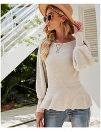 Women's Sweaters Knitted Sweater Top Trending For Women Autumn Winter Fall Clothes 2022 Knit Mujer Ruffles