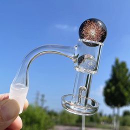 Full Weld Terp Slurper Banger Smoking Quartz Banger With Solid Marbles 14mm 90degrees Vacuum Nails For Glass Water Pipes