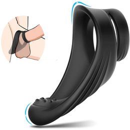 Silicone Penis Ring Third Delay Ejaculation Enlargement sexy Toys for Men Erection Cock Reusable Sleeve