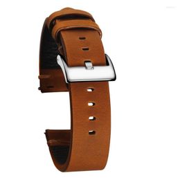 Watch Bands Hemsut Quick Release Leather Calf Handmade Vintage Gingerbread Strap 18mm 20mm 22mm Hele22