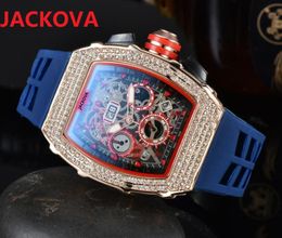 Full Diamonds Ring Women Luxury Men Watches 43mm Quartz Skeleton Dial Designer business Set Auger Rubber Strap Classic Couple Fashion Trend Gifts Wristwatch