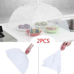 1PC Large Pop-Up Mesh Screen Protect Food Cover Tent Dome Net Umbrella Picnic Kitchen Folded Mesh Anti Fly Mosquito Umbrella Y220526