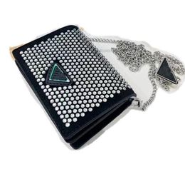 kids triangle Rhinestone handbag girls metal chain crossbody bags children bling one shoulder bag