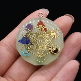 Pendant Necklaces Orgone Natural Stone Chakras Pendants Metatron's Cube Energy Necklace Amulet For Jewellery Making Diy Women GiftsPendant