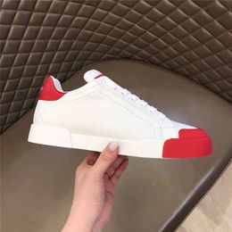 Perfect Portofin Men Casual Shoes Calfskin Nappa leather sneaker Trainers red genuine Leathers Casuals Walking Famous designer junior low topsSports EU 36-46