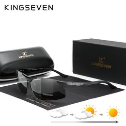 KINGSEVEN Pochromic Sunglasses For Men Polarised UV400 Day Night Driving Glasses High Quality Anti- Aluminium Eyewear 220511