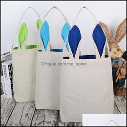 Funny Easter Bunny Ears Bags Burlap Material Festival Celebration Gifts Bag Candy Handbags For Kids Children Drop Delivery 2021 Accessories