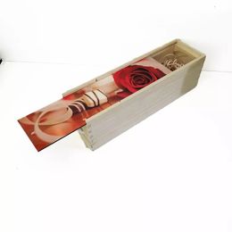 Sublimation Wine Bottle Caddy Storage Wooden Beer Bottls Box Detachable White Blanks Boxes Customised Gift Wholesale A02