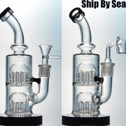 Ship By Sea Thick Glass Bong Hookahs 12 Arms Tree Percolator Perc Oil Rigs Double Dab Rig 14mm Female Male Joint Water Pipes