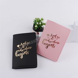 Lover Couple Passport Cover Hot Stamping Simple Women Men Travel Wedding Passport Cover Holder Luggage Tag Fashion Gift