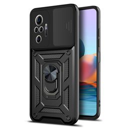 Magnetic Ring Bracket Cases Shockproof Armour For Xiaomi Redmi Note 10 Pro 10s Slide Push Window Lens Back Protection Cover Deep