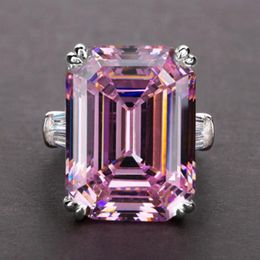 2020 Sterling Silber erzeugt Emerald Cut Diamond Hochzeit Engagement Cocktail Frauen Moissanit Ringe feinen Schmuck 316Z