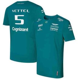 Para Aston Martin Vettel Stroll F1 2022 Team Driver Camiseta Verão Esportes Masculinos Carros de Corrida Fãs de secagem rápida Verde