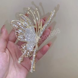 Fashion Hair Claw Grace Butterfly Hair Clip Women Rhinestones Luxury Exquisite Hairpin Hair Accessories Headwear