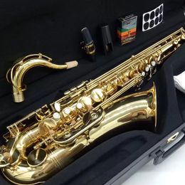 Brand new gold Bb professional 992 construction tenor saxophone brass gold plated B flat tenor sax playing jazz instrument